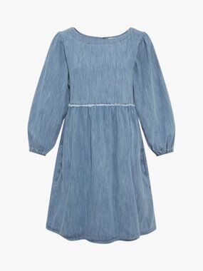 MAVI | 100% COTTON "DORY" PUFF SLEEVE DENIM MINI DRESS